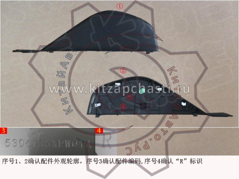 Крышка в сборе, внутренняя/внутренняя, правая Great Wall Poer  5306135XPW01A